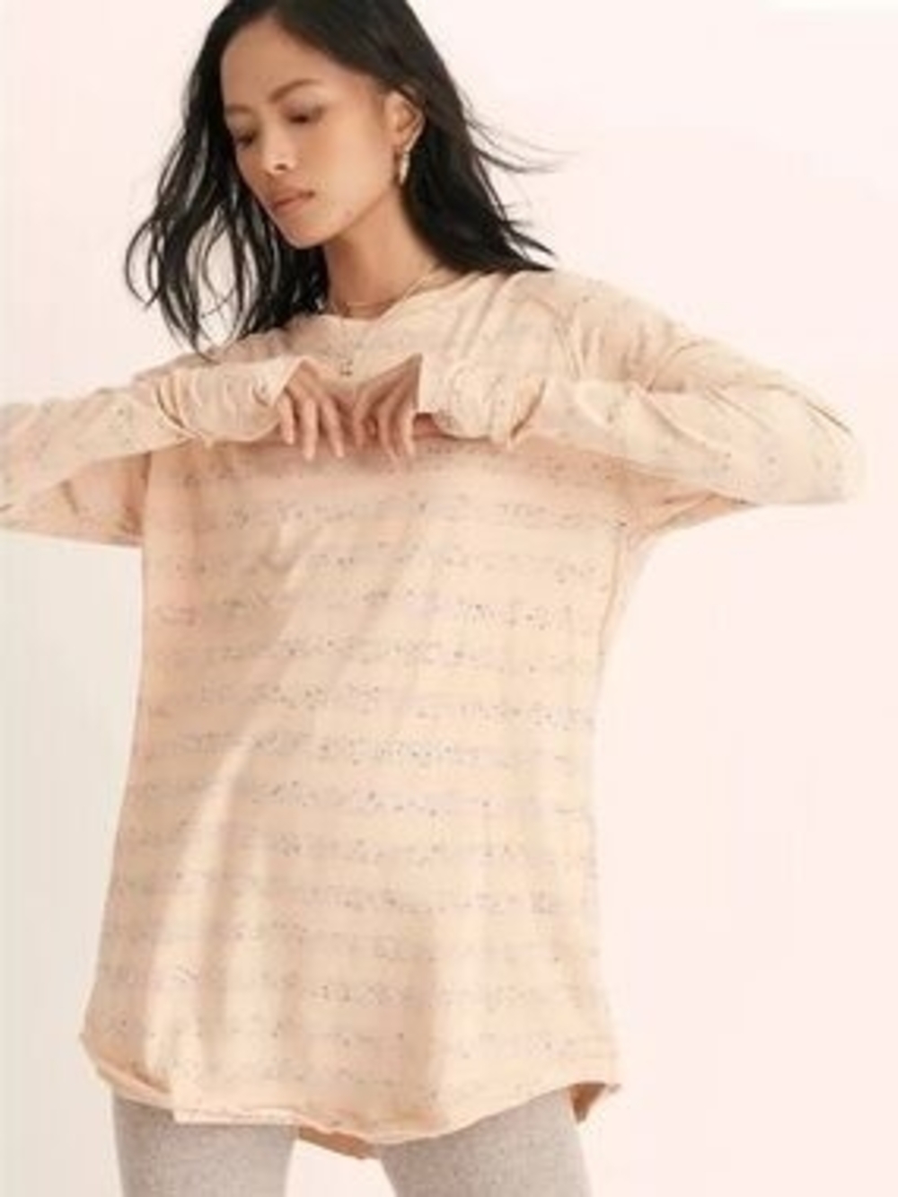 We The Free Arden Peach Top with Black Speckle Detail